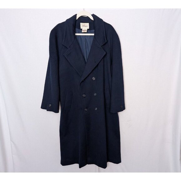 VTG 90s Worthington sz 14 Wool Long Overcoat Peacoat Jacket Midi Double Breasted - Picture 1 of 16